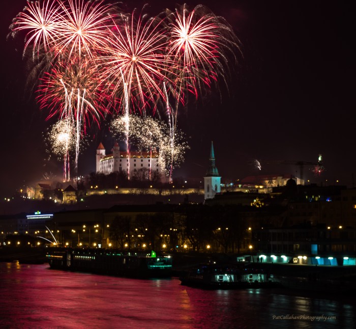 Fireworks over the Castle: Bratislava, Slovakia