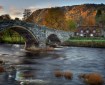 the famously photographed Llanrwst Tea House near the old bridge in Wales