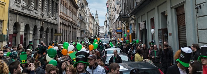 St. Patrick's Day parade in Budapest Hungary
