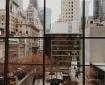 city view from windows at MOMA
