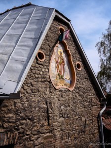 Icon on a back alley house in Szentendre, Hungary