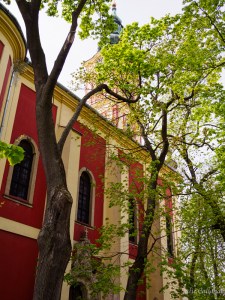 The tower of the Serbian Orthodox Cathedral in Szentendre Hungary