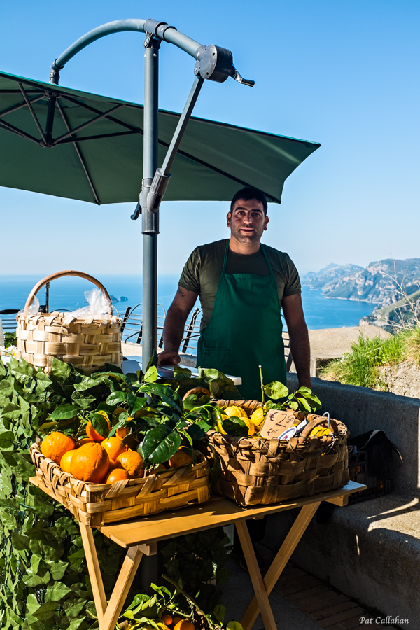 Nocelle Italy lemonade vendor in the church courtyard