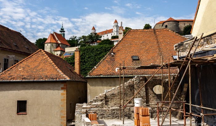 Looking towards the castle from the roof of the Albrecht House
