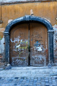 Ancient door on Kapitulska Bratislava Slovakia