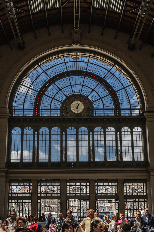 a pjoto through the front window of Keleit Train Station Budapest Hungary