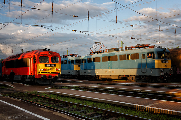 trains in the station in Budapest Hungary