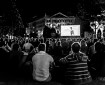 A crowd in Szabadsag Ter watches the World Cup in Budapest Hungary