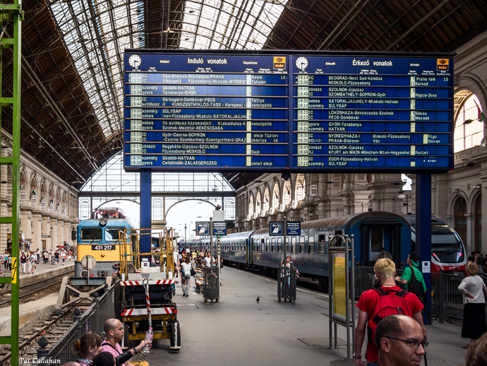 Train Schedule Board at Keleti in Budapest Hungary