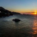 sunset on hydra island greece