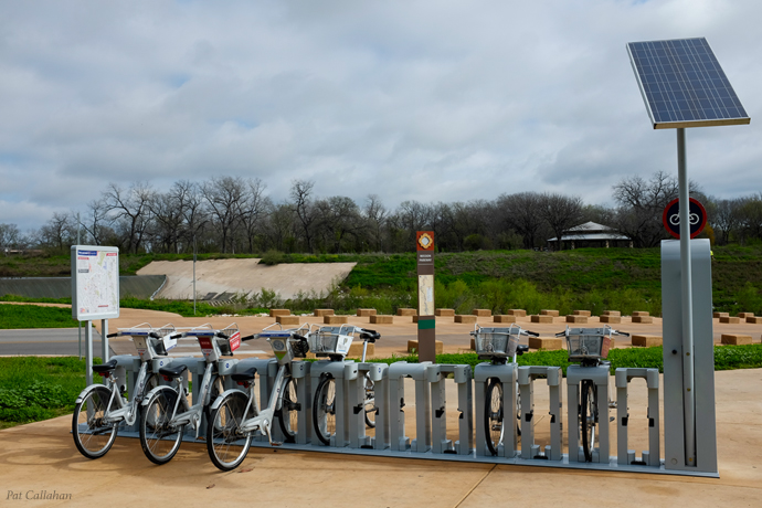 The B cycle stands are all along the trail