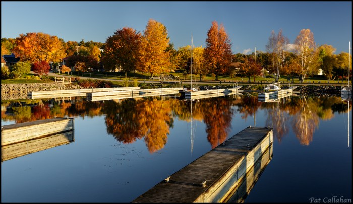 Reflection in the Suttons Bay harbor